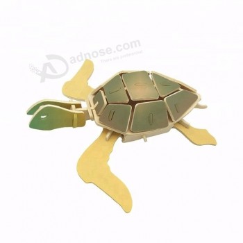 Низкая moq 3d черепаха головоломки деревянные игрушки образовательные обычай