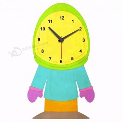 Educational Toy Gifts Astronaut Shape Wood DIY 3D Wall Clock Wholesale