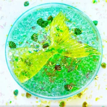 Amazon venda quente fishtail slime cristal transparente lama magia brinquedo para crianças