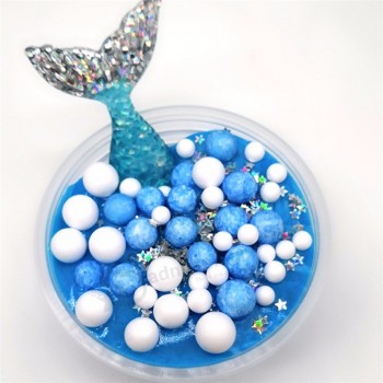 Ins new fashion mermaid cotton mud foam ball DIY crystal slime stress toy