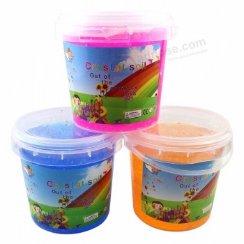 Nova oferta de brinquedos educativos para crianças mini balde de plástico cor cristal lodo