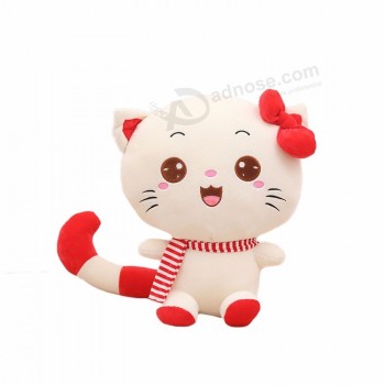 2019 hot sell lovely cat with scarf plush toy children playing toy soft doll for girl
