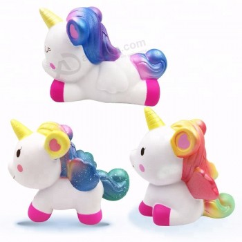 Unicorn pu squishy toys set stress reliever animal geurende speelgoed op maat