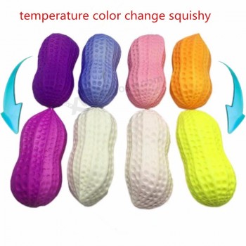 Mudança de cor brinquedo temperatura mudando licenciado lento aumento squishy amendoim natal brinquedos para crianças