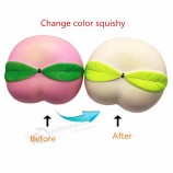 OEM Scented PU Squishies TemperatureColor Changing Fruit Light Color PeachSquishyToys