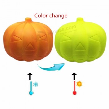 Benutzerdefinierte duftenden pu squishies temperatur farbe ändern obst halloween kürbisse squishy spielzeug