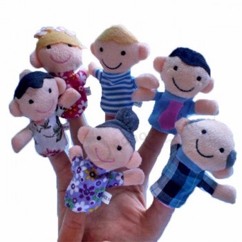Peluche de peluche juguete dedo marioneta de mano mini relleno de dibujos animados de animales de la familia dulce