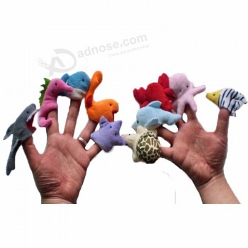Profesional suave felpa mini mano animal juguete navidad linda niños dedo marioneta