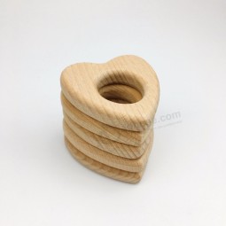 Original Chewable Heart Shape Wood Teether Pendant for Play