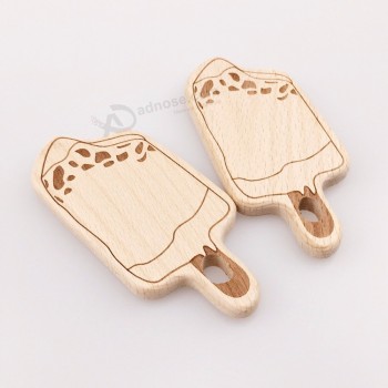 Wooden Popsicle Teething Baby Teether Toy With Engrave Pattern