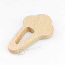 Chewable Wooden Pendant Ice Cream Teether for Baby Biting