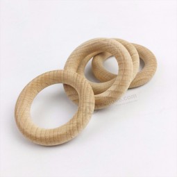 Bracelets Teether 54mm Natural Beech Wooden Teething Ring Baby Toys