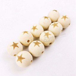 Perlas redondas de madera para la dentición del bebé