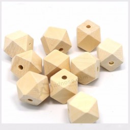 Natural Wood Octagonal Baby Chew Beads Safe for Baby Teething