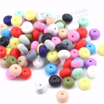 Food Grade 14mm Silicone Beads Saucer Loose Lentil Beads