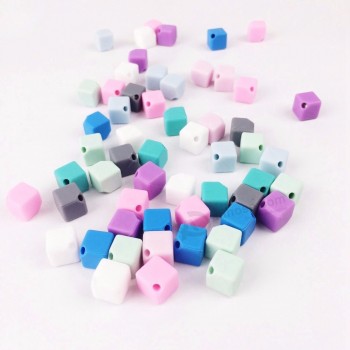Perles de silicone de petit cube 9mm sans bpa et fabrication de bijoux
