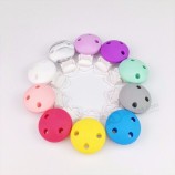 Food Grade Silicone Suspender Clip Beads Round Shape Plastic Dummy Clip Silicone Pacifier Clip