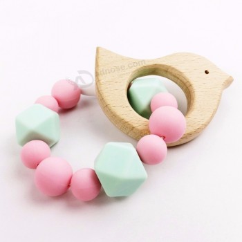 Perles de dentition de qualité alimentaire bracelet de perles de silicone bébé