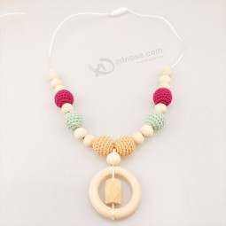 Wooden Beads Breastfeeding Necklace Jewelry Crochet Beads Nursing Necklace