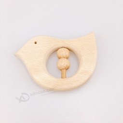 Natural Unfinished Wooden Rattles Baby Fun Toy Organic Baby Rattle