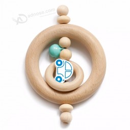 Wooden with cartoon Teething Rattle Toys Accessories