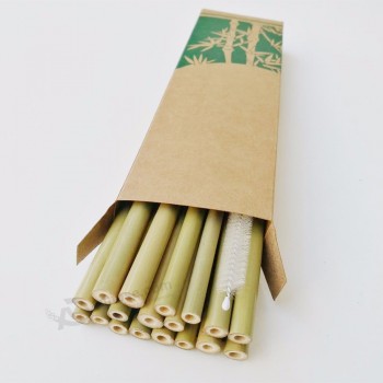 Canudo reutilizável orgânico de palha de bambu palha natural