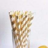 Diseño de bambú envuelto en película pajitas de papel para beber