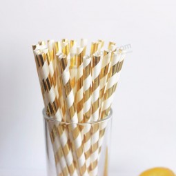 Film Wrapped Bamboo Design Drinking Paper Straws