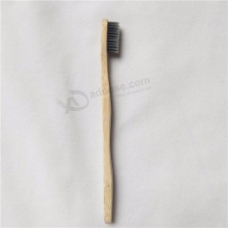 Brosse à dents en bambou biodégradable en gros de soies de charbon de bois