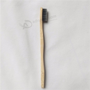 Atacado biodegradável carvão moso preto escova de dentes de bambu fda