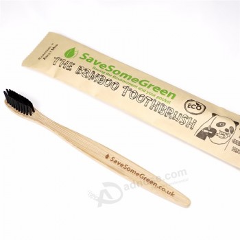 生态-Amistoso carbón natural nylon 4 bambú estuche de viaje cepillo de dientes