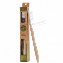 organic bamboo charcoal toothbrush wih box package for hotel