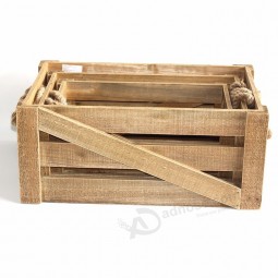 Houten nostalgische krat doos set opslag rekken houten kisten