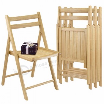 Madeira dobrável natural acabamento cadeira de bambu