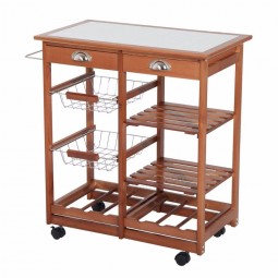 Furniture Storage Wooden Kitchen Trolley