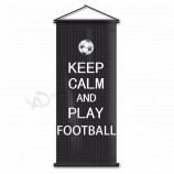 Football Fans Gift Scroll Banner Bedroom Decor Keep Calm and Play Football Hanging Wall Flag for Club Show