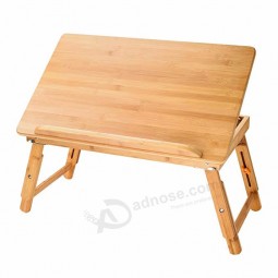 Foldable Standing Bamboo Lap Bent Laptop Desk Wood