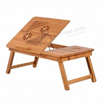 Gebogen houten houten computer laptop draagbaar bureau