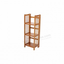 3-Shelf Folding Bookcase Book Shelf Modern Wood