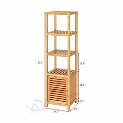 5-Gabinete de baño de bambú del estante del almacenamiento de la grada