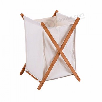 Panier à linge pliable en bambou domestique