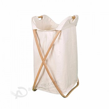 가정 대나무 자연 대나무 세탁 바구니 foldable