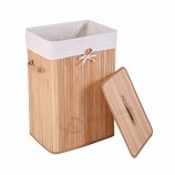 Rectángulo cesta cesta de almacenamiento de ropa de bambú natural