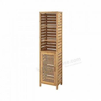 Armário de armazenamento alto do banheiro do bambu
