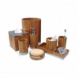 Set de accesorios de baño de lujo en bambú colección