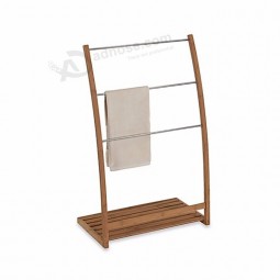 Free Standing Eco Friendly Bamboo Towel Holder Rack