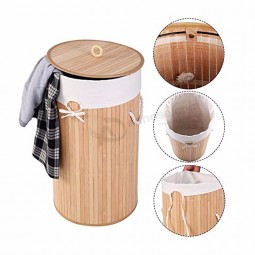Cotton Liner Handle Round Laundry Wire Basket