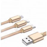 2A 3 In 1 Usb Cable For iPhone Mobile Phone Cables Type C Micro Charging cable Microusb USB cable