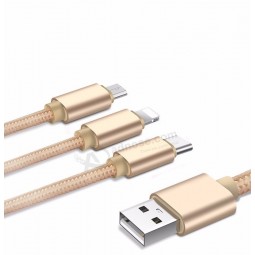 2A 3 In 1 Usb Cable For iPhone Mobile Phone Cables Type C Micro Charging cable Microusb USB cable