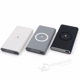 Oem logo 3 in 1 caricabatterie wireless portatile con carica batteria 10000 mah qi per iphone per samsung